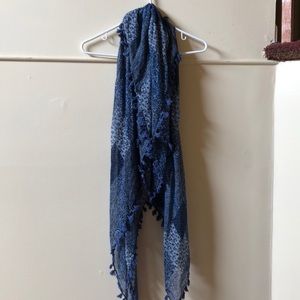 Blue tassle scarf